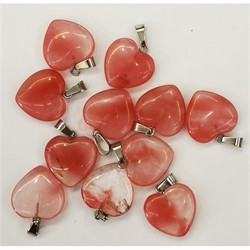 Сердце подвеска 2,5x2,5 см из розового халцедона (цена за 1 шт) - фото 202598