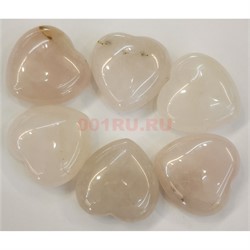 Сердца 2,5x2,5 см из натурального розового кварца (цена за 1 шт) - фото 202678