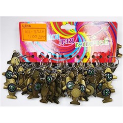 Брелок металлический (KL-3520) самолет с компасом 12 шт/упаковка - фото 204148