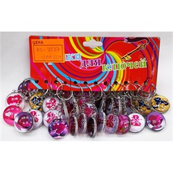 Брелок пластмассовый (KL-3527) сердце Love 12 шт/упаковка - фото 204174