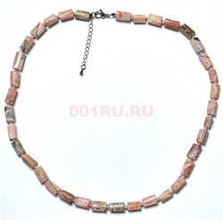 Бусы из родохрозита 45 см граненый цилиндрик - фото 205876
