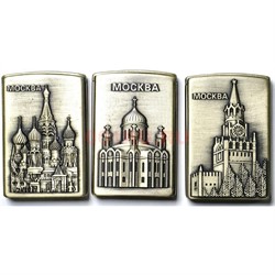 Зажигалка газовая боковая Москва с Кремлем и Собором - фото 210009