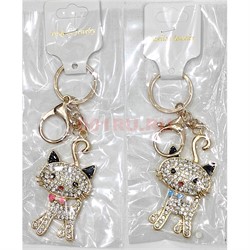 Брелок со стразами (KY-4745) кошки 12 шт/упаковка - фото 213904