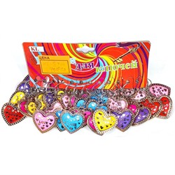 Брелок пластмассовый (KL-3914) сердце цветное Love 120 шт/блок - фото 214356