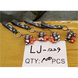 Брелок резиновый (LJ-1229) Том и Джерри  с браслетом 120 шт/блок - фото 214486