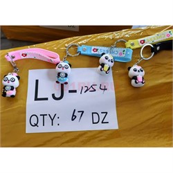 Брелок резиновый (LJ-1254) панда с браслетом 120 шт/блок - фото 214767