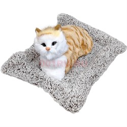 Игрушка мягкая Кошка на подстилке мяукает 12 шт/упаковка - фото 217732