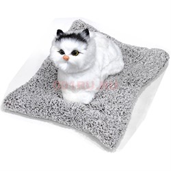 Игрушка мягкая Кошка на подстилке мяукает 12 шт/упаковка - фото 217734