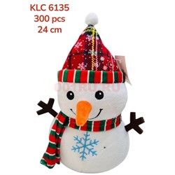 Игрушка мягкая Снеговик (KLC-6135) высота 24 см 6 шт/упаковка - фото 221642