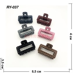 Краб для волос (RY-037) пластмассовый цветной 12 шт/упаковка - фото 222843