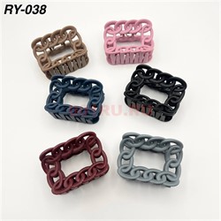 Краб для волос (RY-038) пластмассовый цветной 12 шт/упаковка - фото 222844