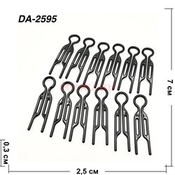 Шпильки пластмассовые (DA-2595) черные 7 см цена за 12 шт - фото 222971