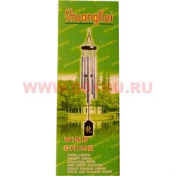 Музыка ветра 5 трубок "Драконы" (МО302-6) белые на черном - фото 45795