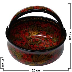 Ваза с ручкой хохлома размер 15*20*20 - фото 47596