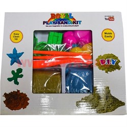 Кинетический живой песок Play Sand Kit (2 брикета по 300 гр) с формочками и лопаткой - фото 47711