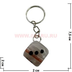 Брелок из оникса "Кубик игральная кость" - фото 54945