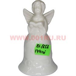 Колокольчик из фарфора ангел (1652) 11 см 144 шт/кор - фото 56803