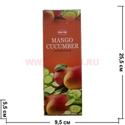 Благовония HEM "Mango Cucumber" (манго и огурец) 6 шт/уп, цена за уп - фото 60601