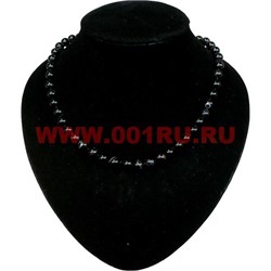 Бусы из черного агата 8 мм - фото 61187