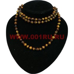 Бусы 125 см из тигрового глаза 8 мм - фото 62525