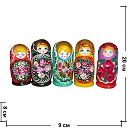 Матрешка пятерка 20 см в ассортименте - фото 65024