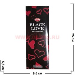 Благовония HEM "Black Love" (Черная любовь) 6 шт/уп, цена за уп - фото 65787
