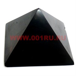 Пирамида из шунгита для очищения воды полированная 4 см - фото 66250