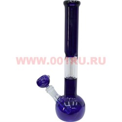 Бонг стеклянный (5мм) GB-215 сиинй прозрачный 34,5 см - фото 66311