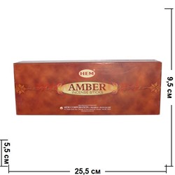Благовония HEM Amber (Янтарь) 6шт/уп, цена за уп - фото 69065