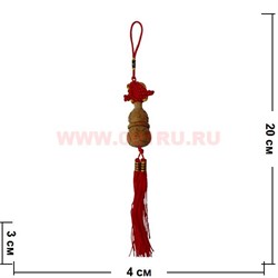 Подвеска Фэн Шуй "Тыква Ву Лу" резная из дерева - фото 69334