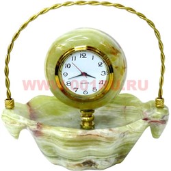 Часы из оникса "корзинка" средние - фото 69347