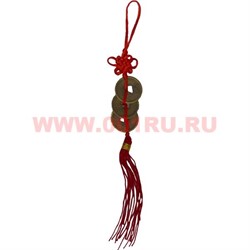 Подвеска Феншуй 3 бронзовые монеты 2,3 см - фото 69610