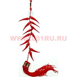 Подвеска Фен Шуй "Перцы с нефритовой монетой", 10 шт/уп - фото 70807