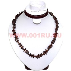 Бусы из натурального камня 48 см гранат - фото 70895