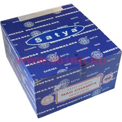 Благовония Satya Nag Champa с подставкой 12уп х 10 палочек, цена за 12 уп - фото 71278
