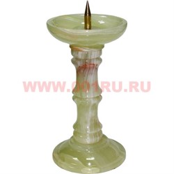 Подсвечник из оникса 16 см с металлическим стержнем для свечи - фото 72085