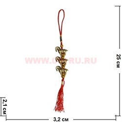 Подвеска "3 лошадки" под бронзу 10 шт/связка - фото 75071
