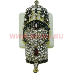 Набор колец размер 18-20 двойные со стразами 12 шт/упаковка - фото 75554