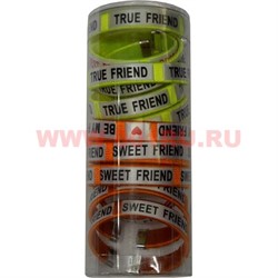 Браслет детский два цвета в тубе цена за 12 шт - фото 76636