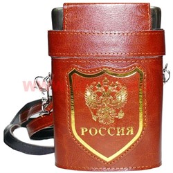 Фляжка "Россия" в чехле 9 унций - фото 77288