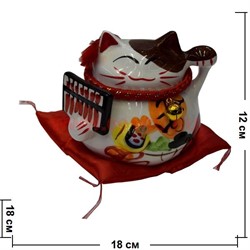 Кот Манеки Некто фарфоровый (360) копилка «со счетами» - фото 79399
