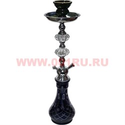 Кальян на 1 трубку (259) средний "2 кристалла" 49 см (металл и стекло) - фото 80303