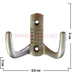 Крючок мебельный двухрожковый (10) "матовый хром", цена за 600 шт\кор - фото 81105