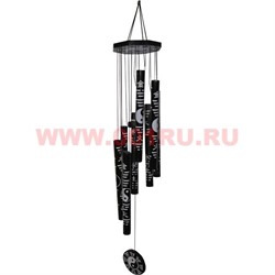 Музыка ветра 8 трубок (8M0105-7) Инь Ян черная - фото 81308