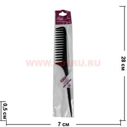 Расческа "Royal Rose" узкая с широкими зубчиками цвет черный - фото 82323