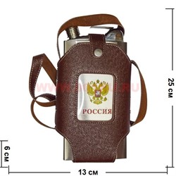 Фляга "Россия" 35 унций походная с ремешком - фото 83804