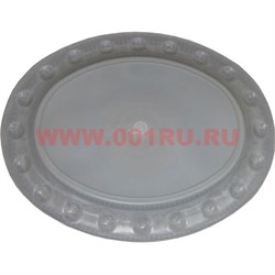 Поднос (блюдо) пластмассовый 30х37 см овальный с узорами - фото 86306