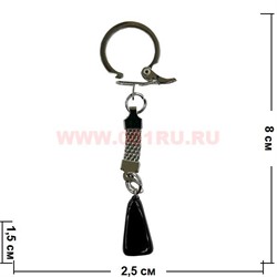 Брелок из черного обсидиана 10 шт/связка - фото 86878