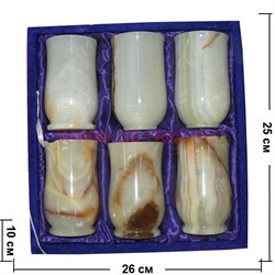Стаканы из оникса 10 см (2,5х4) в бархатной коробочке - фото 89874