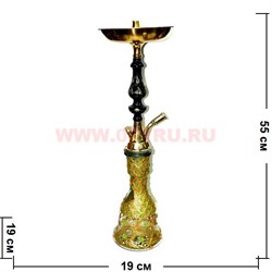 Кальян сирийский 55 см (полный комплект) цвета и формы колб и шахт в ассортименте - фото 90868